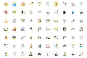 340 Flat Business Icons