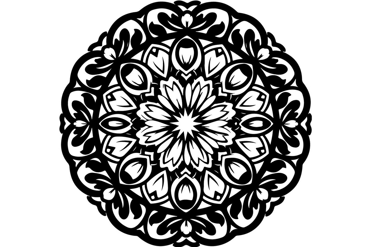 Intricate Black Mandala Circle, a Decorative Illustration by Designer_Momina (Photo 2 of 20)