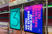 Metro Ad Screen Mock-Ups 7 v2, an Advertising Mockup by Graphic Shelter (Thumbnail 1 of 3)