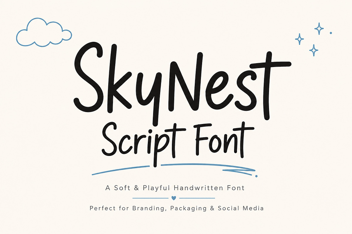 SkyNest Script, a Handwritten Font by Wow Magic (Photo 1 of 3)