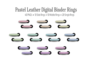 Pastel Leather Digital Binder Rings