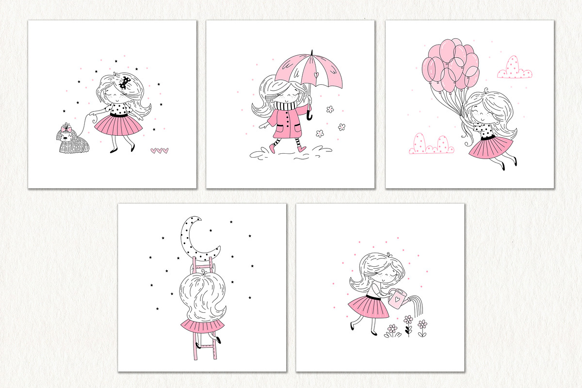 Cute Girls collection!, a Graphic by Irene_Boiko_ART (Photo 2 of 9)