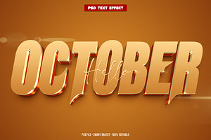 October 3D editable text effect, a Layer Style Add-On by Hello Muh