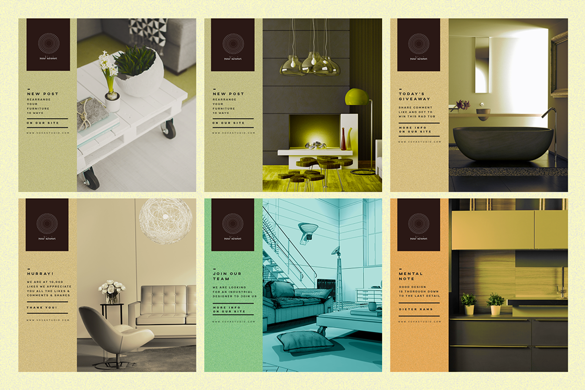 MOOD Interiors SocialMedia Templates, a Social Media Template by Vova (Photo 2 of 12)