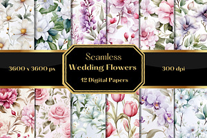 Wedding Flowers Digital Paper