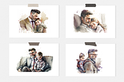 Fathers Day Watercolor Collection, a Person Illustration by artsy-fartsy (Thumbnail 2 of 6)