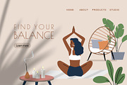Relax & meditation. Vector woman set, a Person Illustration by bioraven (Thumbnail 9 of 12)