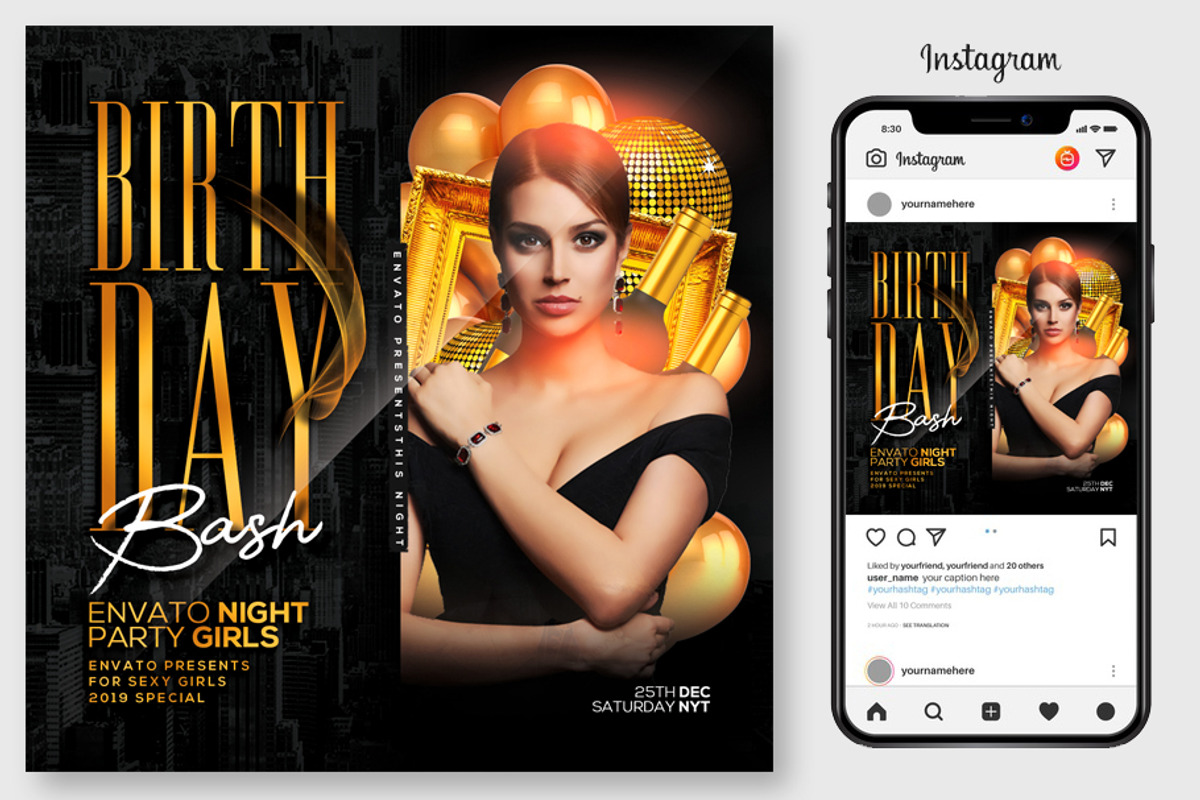 100 Night Club Party Flyers Bundle, a Flyer Template by graphicforest (Photo 11 of 72)
