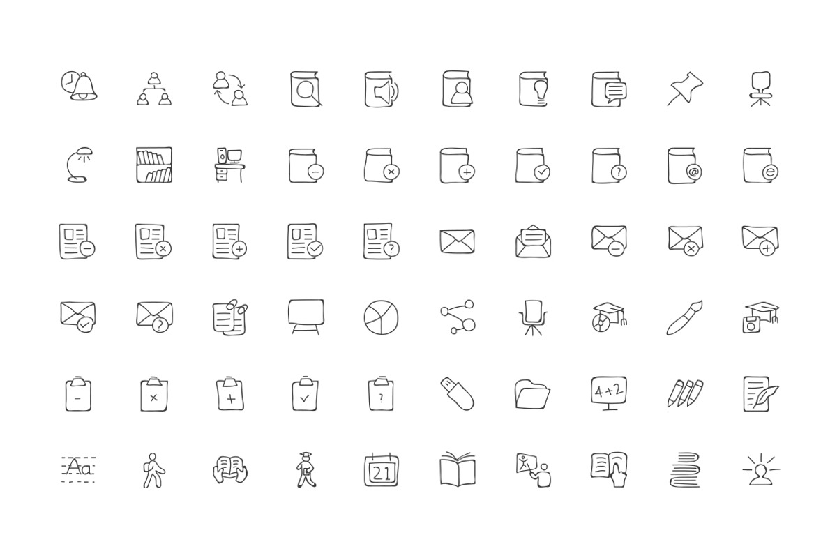 200 Education Hand Drawn Doodle Icon, an Outline Icon by Creative Stall (Photo 4 of 4)