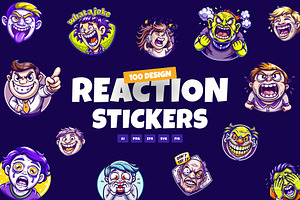 Reaction Stickers Set, an Emoji Icon by Prosymbols