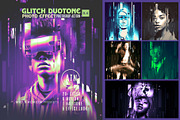 Glitch Duotone Effect Photoshop, an Action Add-On by MRI STUDIO (Thumbnail 1 of 15)