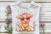 Easter Highland Cow Retro Easter PNG, an Illustration by CraftArtStudio (Thumbnail 2 of 4)