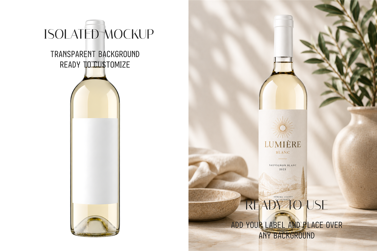 Beverage & Glass Bottle Mockup Pack, a Packaging Mockup by Threestudio (Photo 3 of 3)