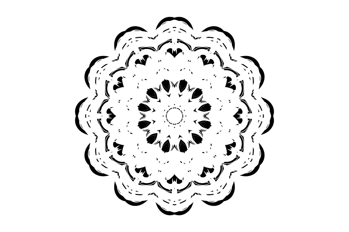 Ornamental Black White Mandala Pack, a Decorative Illustration by NJ Himel (Photo 97 of 103)