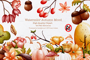 Watercolor autumn mood clipart, a Seasonal Illustration by Vavavan Artwork (Thumbnail 1 of 5)