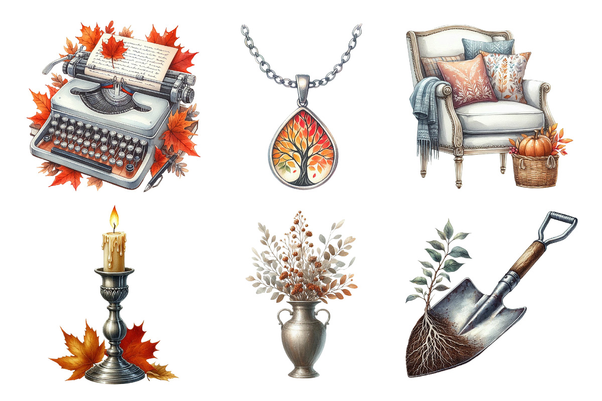 Vintage Aesthetic Autumn Clipart, an Illustration by Daily.Designs (Photo 4 of 5)
