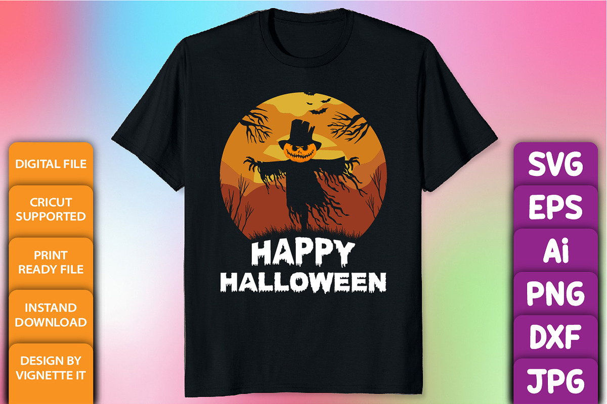 Happy Halloween scarecrow bat tree, an Animal Illustration by Vignette.IT (Photo 3 of 3)