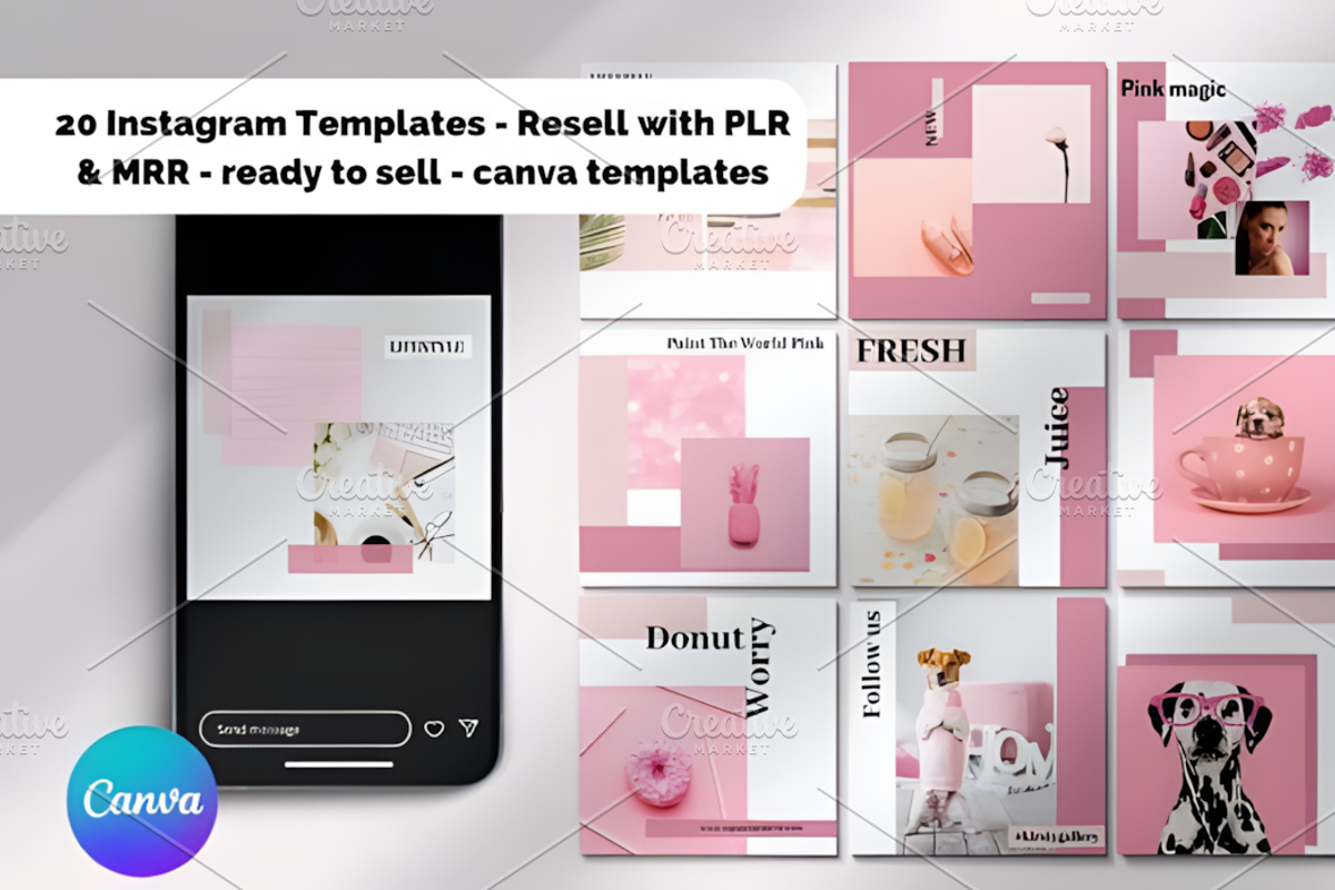 Instagram Templates - MRR PLR, a Social Media Template by Ink Gallery (Photo 1 of 5)
