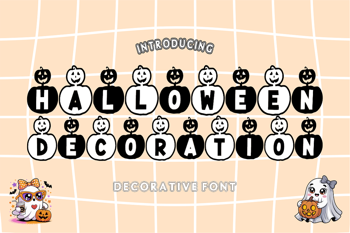 Pumpkin Character - Decorative Font, a Symbol Font by KiddoGlyphs Studio (Photo 2 of 4)