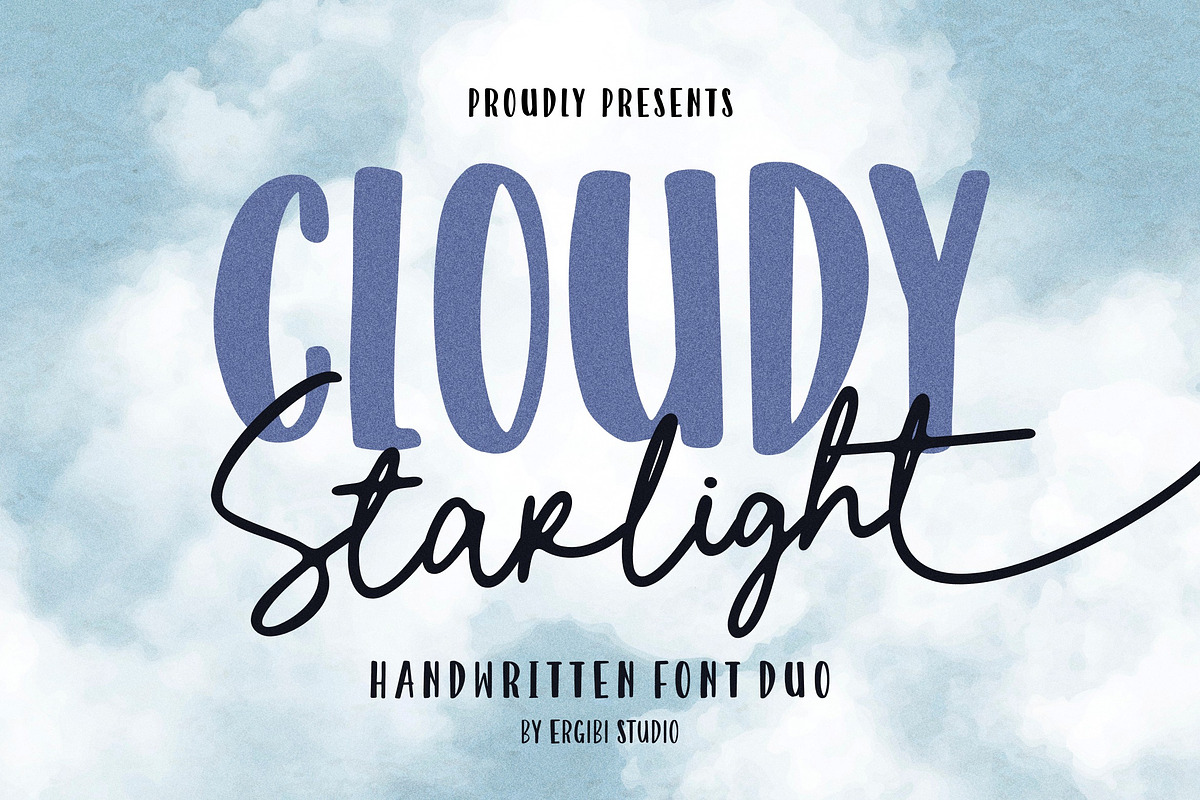 Cloudy Starlight - Handwritten Duo, a Handwritten Font by ErgibiStudio (Photo 1 of 10)