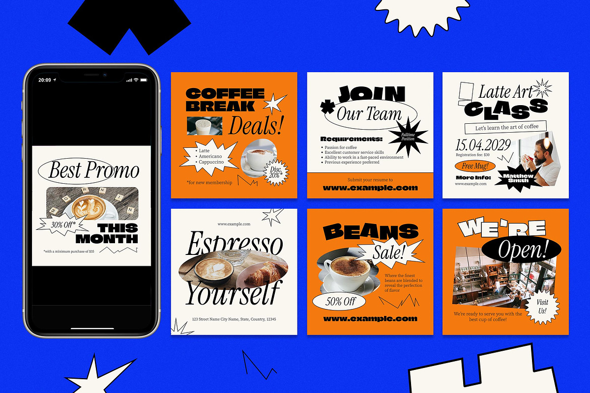 Anti Design Coffee Shop Instagram, a Social Media Template by Aiyari Graphic (Photo 2 of 5)