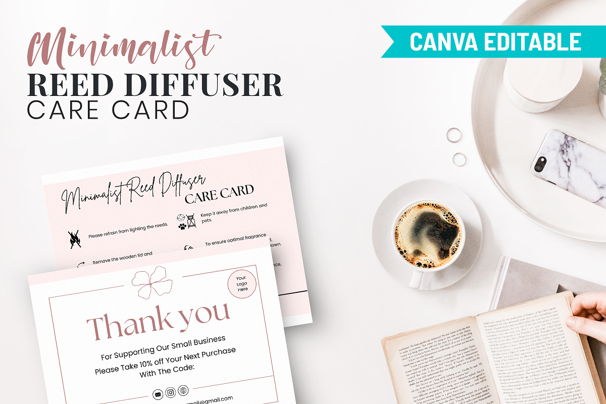 Minimalist Reed Diffuser Care Card, a Templates & Theme by Snapybiz (Photo 8 of 10)