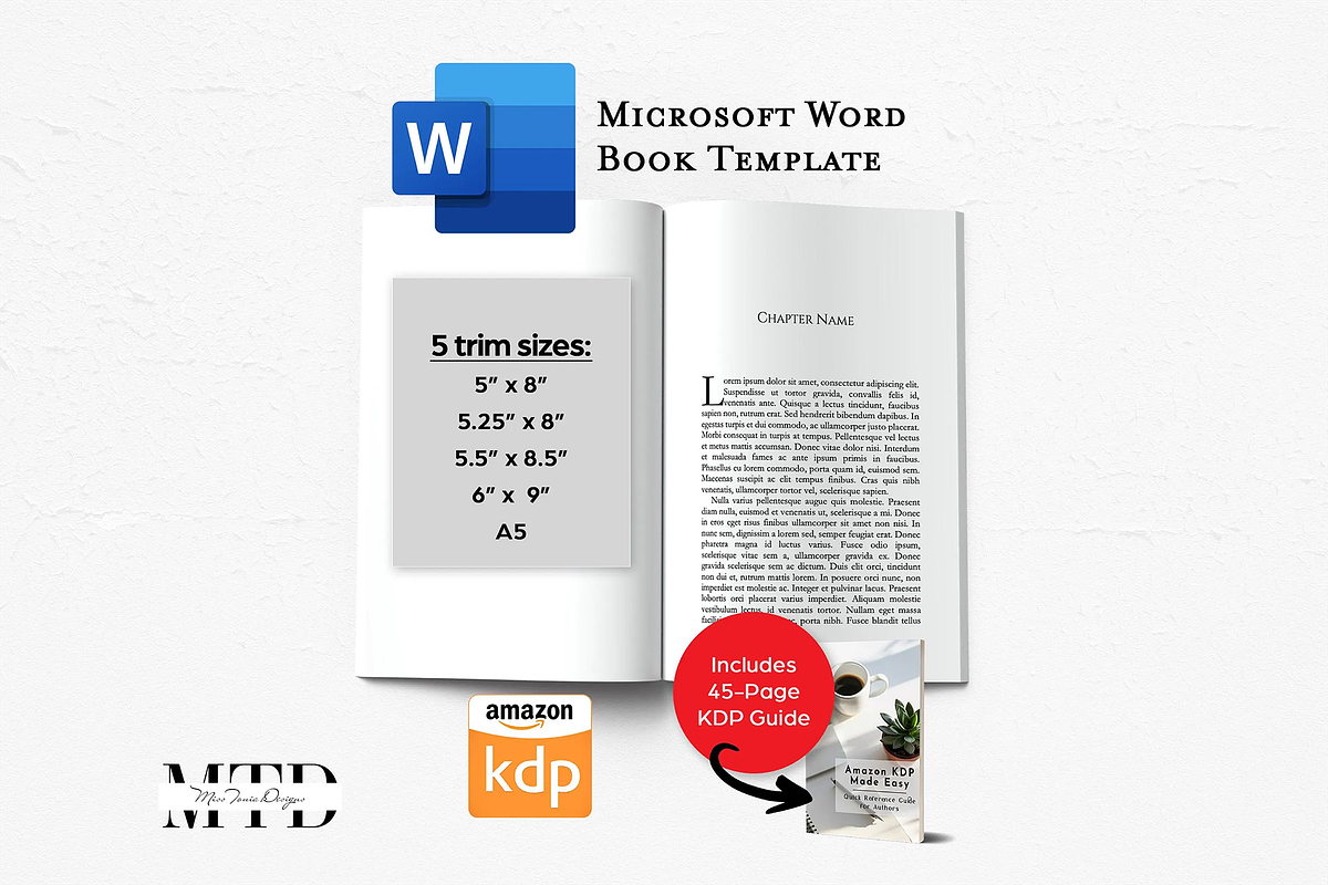 Microsoft Word Book Template 5 trims, a Presentation Template by Ms Tonia Designs (Photo 1 of 6)