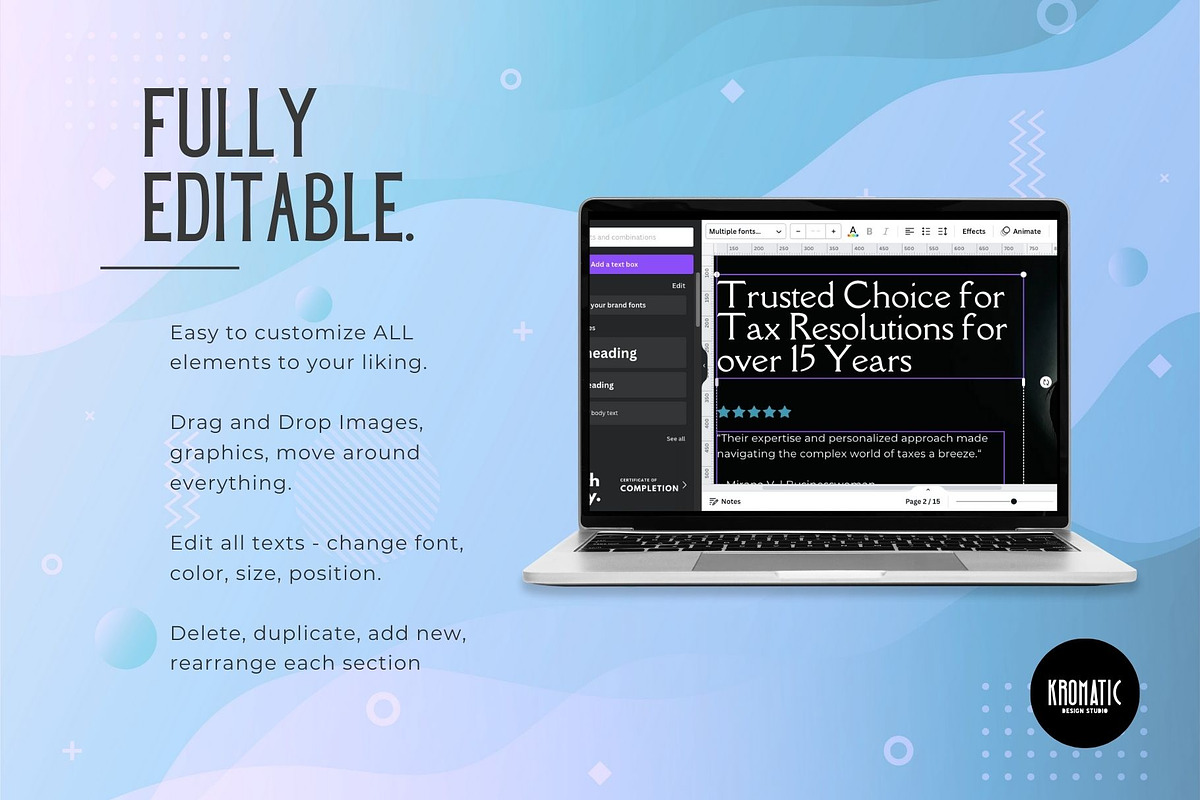 Tax Preparer Website Template, a Landing Page Template by Kromatic Design Studio (Photo 5 of 10)