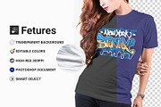 Female t-shirt Mockup-V-2-001, a Shirt Mockup by designvillage (Thumbnail 3 of 9)