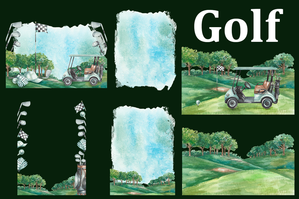 Golf watercolor clipart, a Sport Illustration by FITALARTSNEDIGI (Photo 4 of 6)