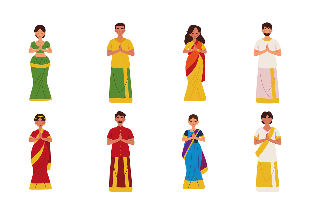 Namaste Traditional People Set