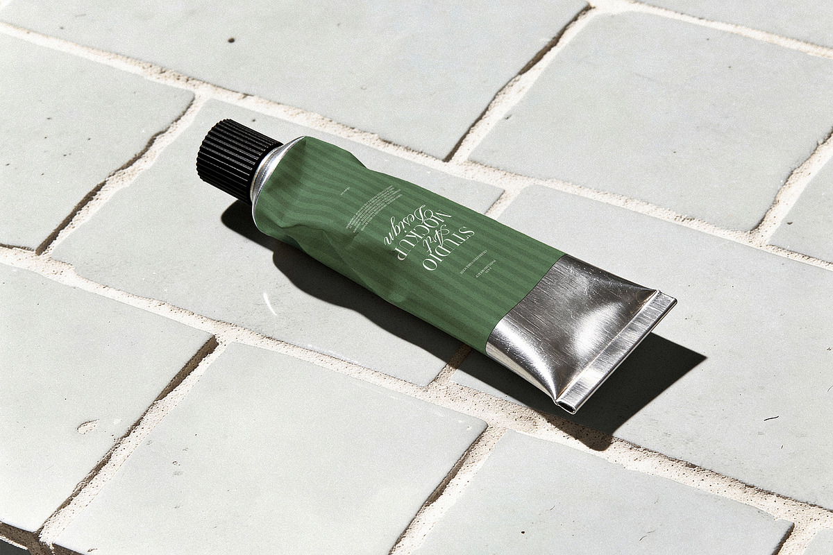 Metallic Cosmetic Tube Mockup, a Packaging Mockup by nkate (Photo 1 of 5)