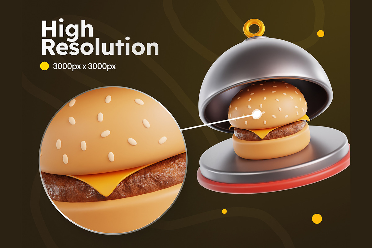 Food Delivery 3D Icons, an Object 3D Model by Rakata Studio (Photo 3 of 7)