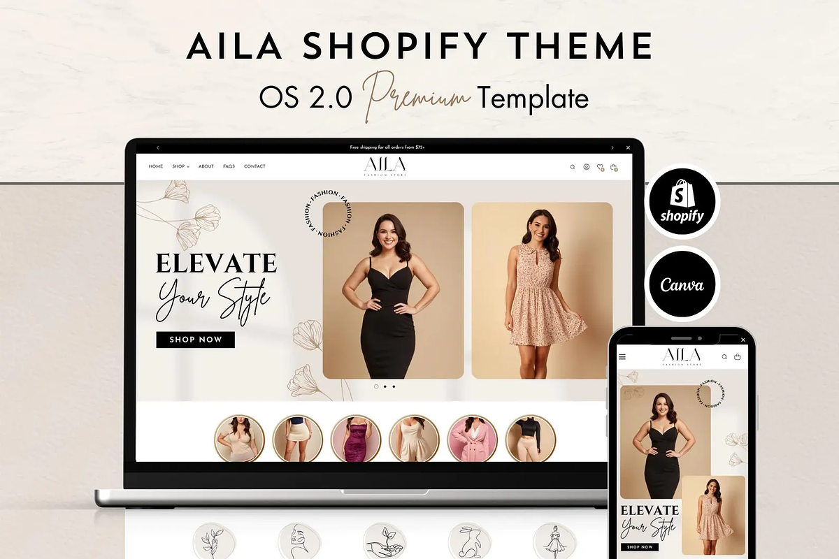 Aila Shopify Theme, Fashion Boutique, a Templates & Theme by Elite Luster (Photo 1 of 3)