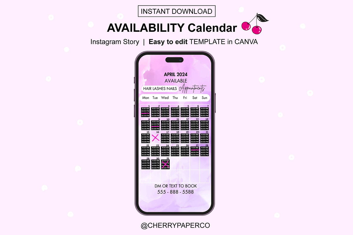 Instagram Story Calendar - APRIL, a Social Media Template by Cherry Paper Co (Photo 2 of 2)