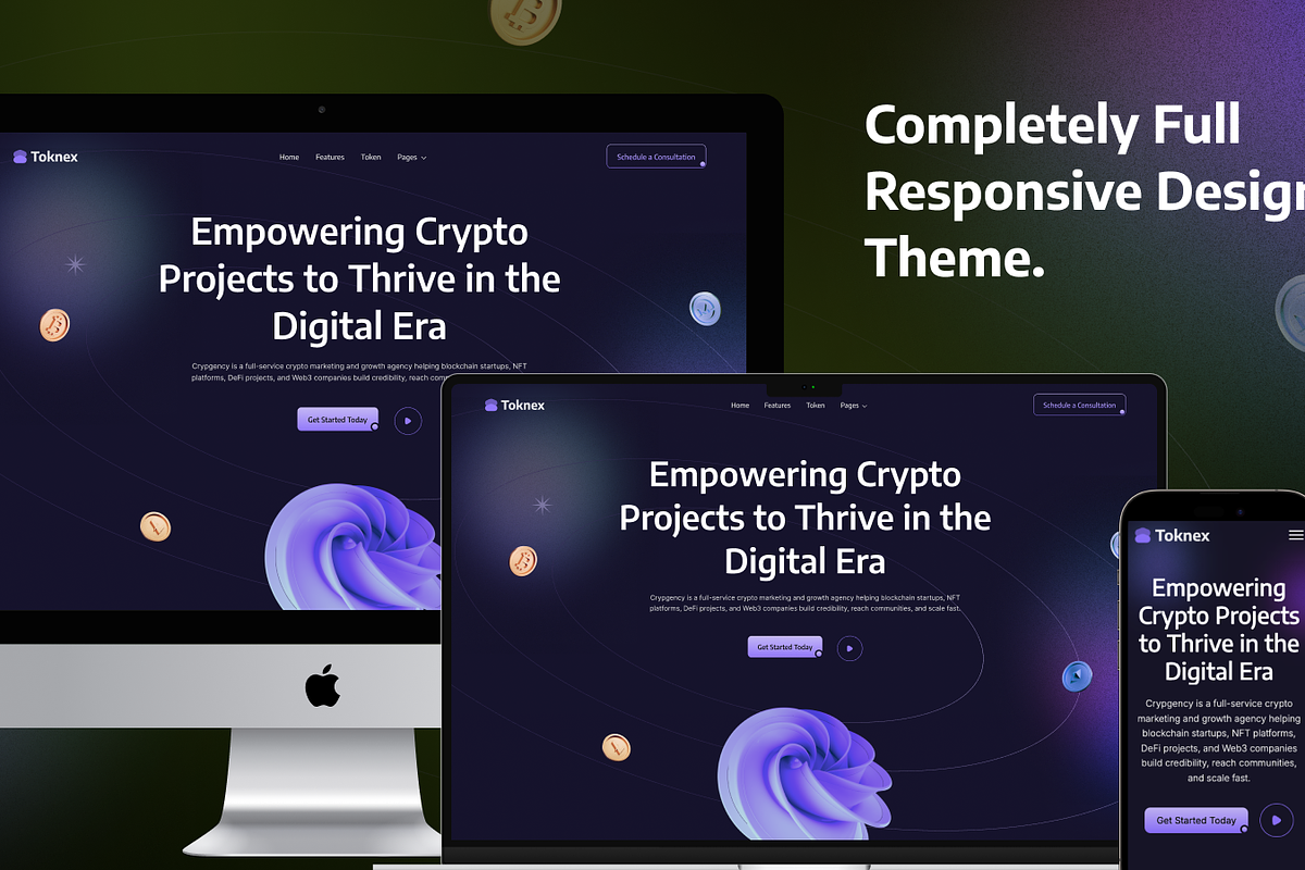 Toknex, Cryptocurrency HTML Template, a HTML Template by TNCFlow (Photo 2 of 5)