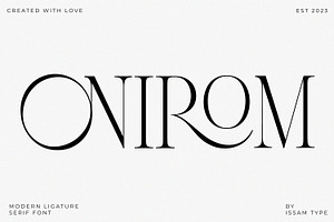 Onirom - Modern ligature serif font, a Serif Font by Issam Type