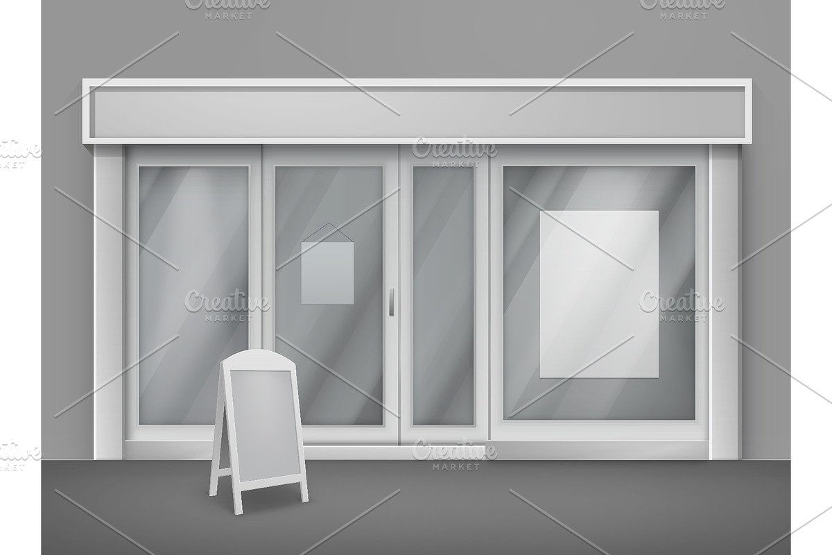 Vector Realistic Store Front Bundle, a Work Illustration by Zonda (Photo 2 of 7)