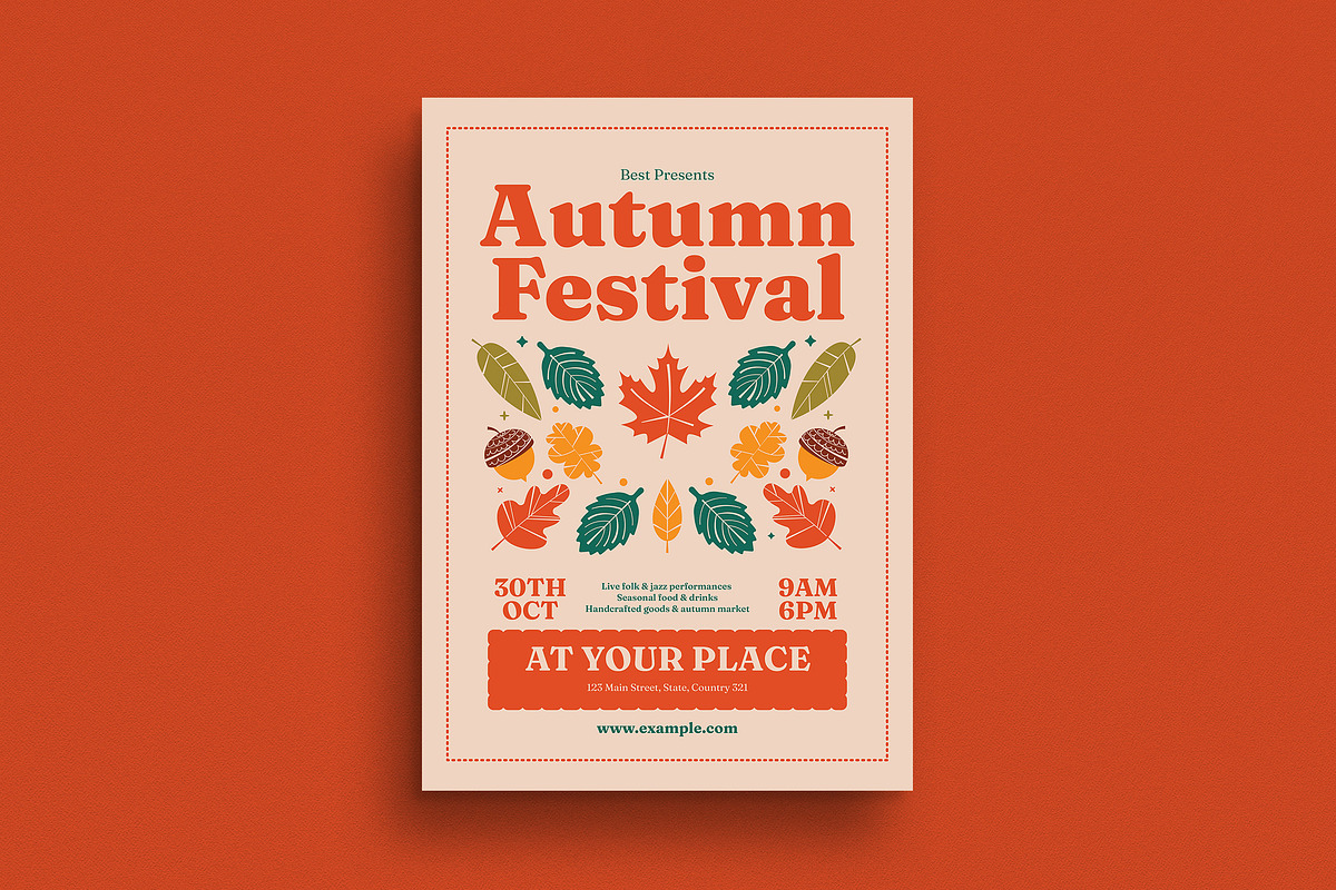 Retro Autumn Festival Flyer