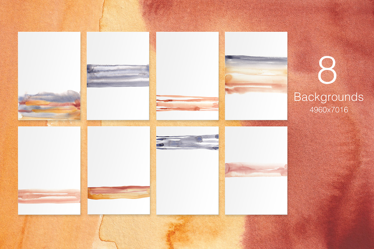 Warm Watercolor Abstract Collection, a Texture Graphic by NadyaKo (Photo 2 of 5)