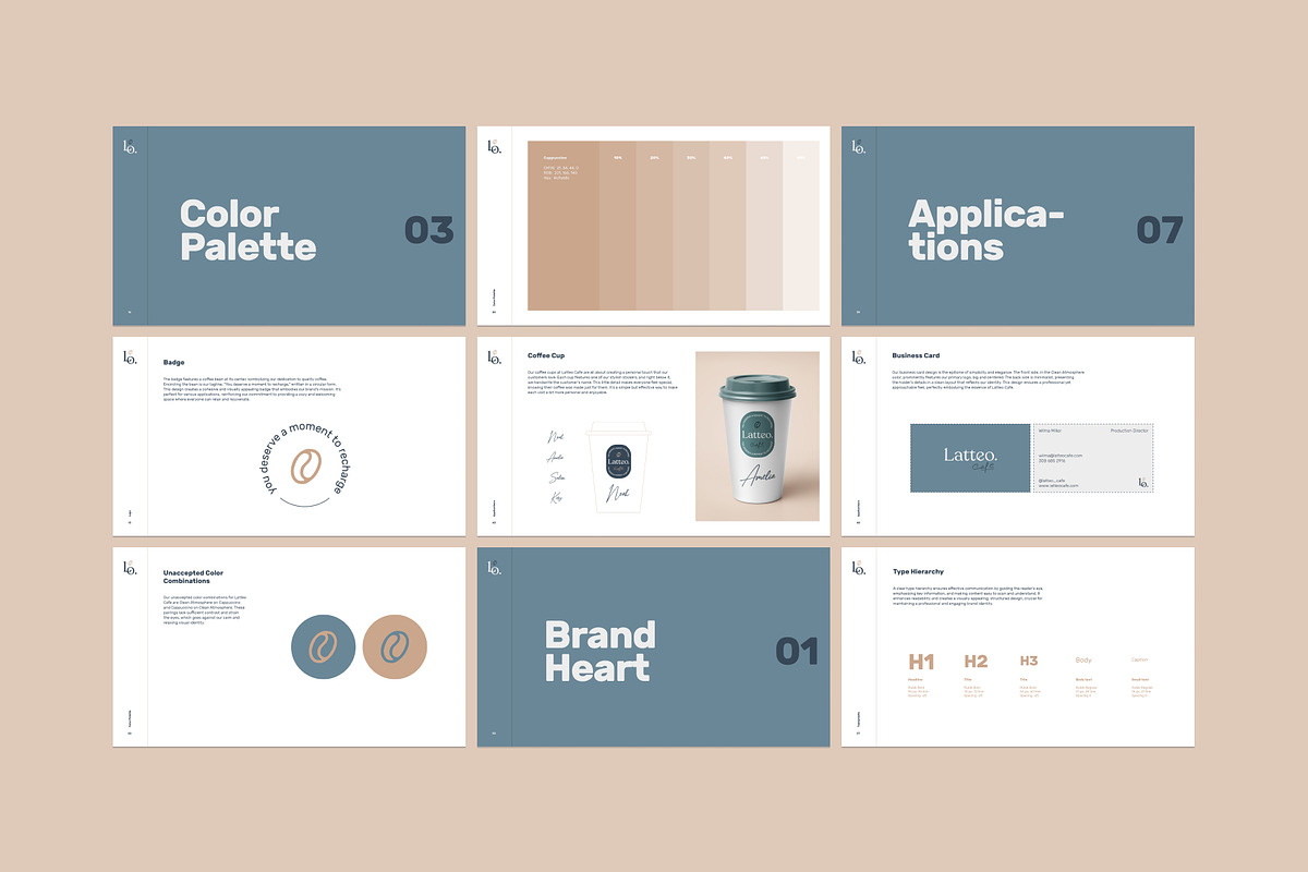 Latteo - Brand Guidelines Template, a Branding & Logo Template by Hamdi Designs (Photo 8 of 10)