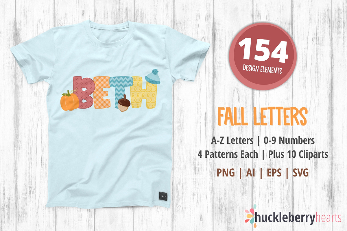 Fall Alphabet Letters, an Object Illustration by Huckleberry Hearts (Photo 3 of 3)