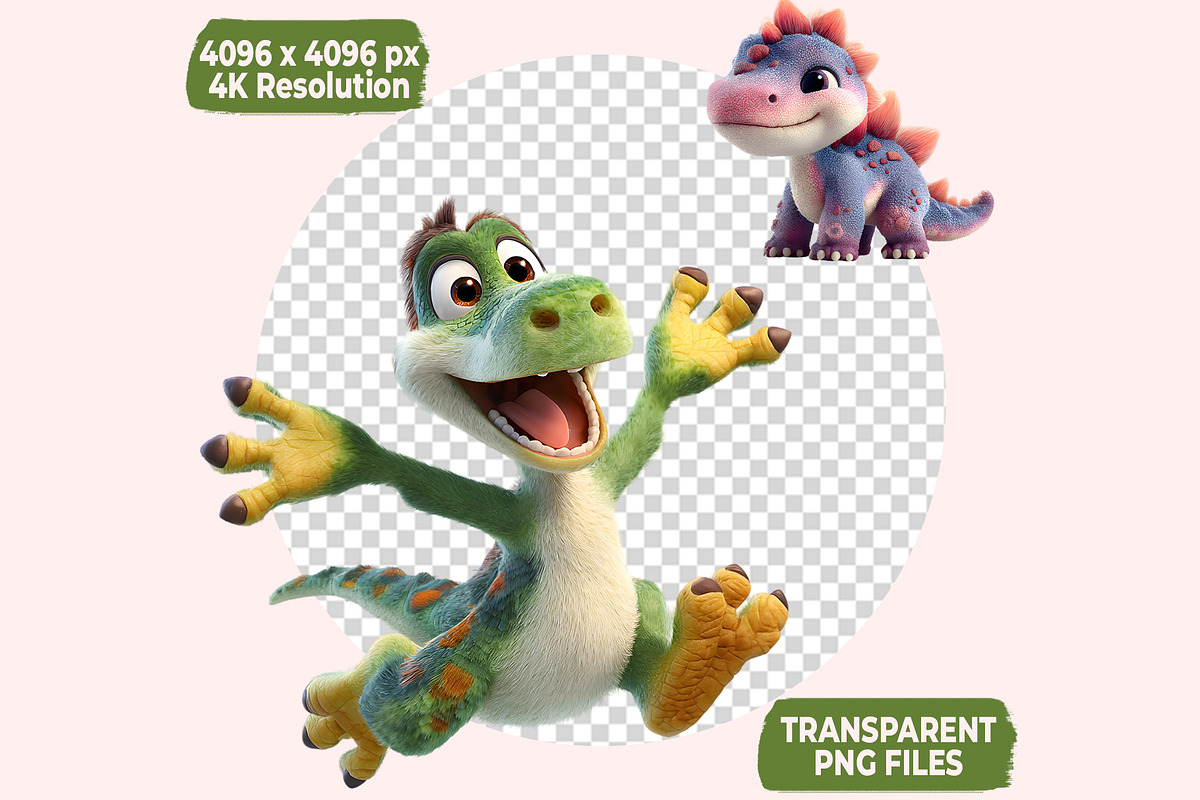 Funny Dinosaur Clipart PNG Bundle, a Graphic by M9 Design (Photo 8 of 9)