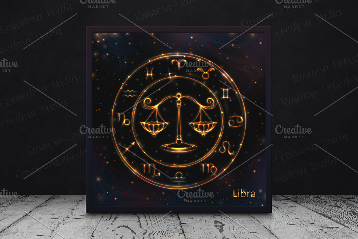 SET / GOLDEN ZODIAC SIGNS / VECTOR, an Animal Illustration by Nadin_Lebedeva (Photo 12 of 17)