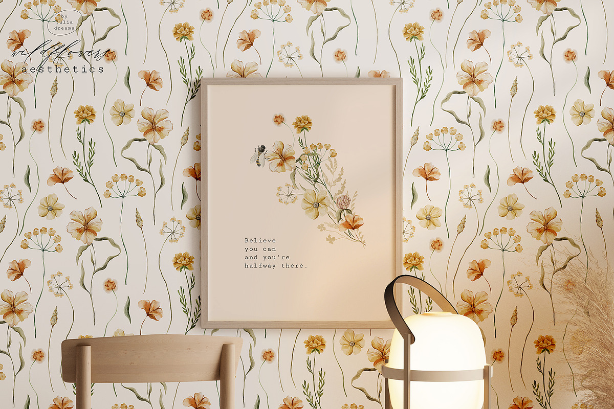 Wildflowers Aesthetics Watercolor, a Texture Illustration by Julia Dreams (Photo 3 of 8)