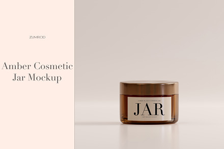 Amber Cosmetic Jar Mockup