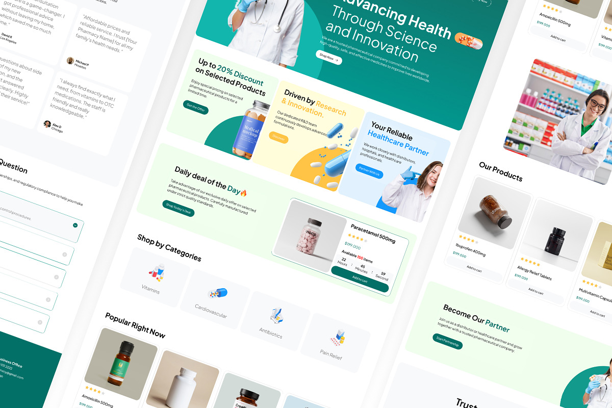 Pharmacy Landing Page Template, a Landing Page Template by Font Kingdom (Photo 5 of 5)