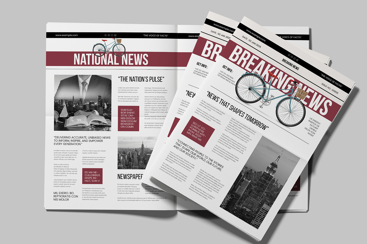 Newspaper Design for Print Media, a Magazine Template by MightyDesign (Photo 2 of 8)