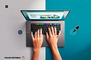 Macbook Pro 16 with Woman Hands, a Product Mockup by Custom Scene (Thumbnail 5 of 8)