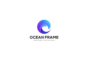 ocean Letter O frame vector logo